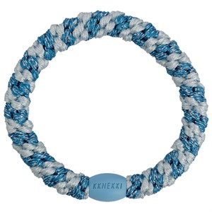 KKNEKKI - Hårelastik, Stripe Baby Blue Glitter